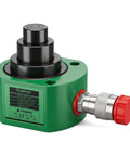 30T Hydraulic Ram Jack With Low Profile Multi Stage Cylinder 2.13 Inch Total Stroke Portable Lifting Jack For Machinery Bridges Construction Sites Heavy Duty Built To Tackle Tough Jobs, green steel hydraulic cylinder with red coupler