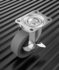 2 Inch Heavy Duty Caster Wheels Set Of 4 With Brakes Locking Swivel Casters With Rubber Wheels For Furniture Carts And Workbenches Durable Industrial Grade Steel Frame
