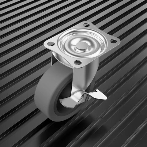 2 Inch Heavy Duty Caster Wheels Set Of 4 With Brakes Locking Swivel Casters With Rubber Wheels For Furniture Carts And Workbenches Durable Industrial Grade Steel Frame