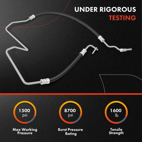 Beefed Up Power Steering Return Hose Line Assembly For Ford F250 F350 F450 F550 Super Duty 1999 To 2003 7.3L V8 With Hydraulic Brake Booster To Reservoir Upgrade