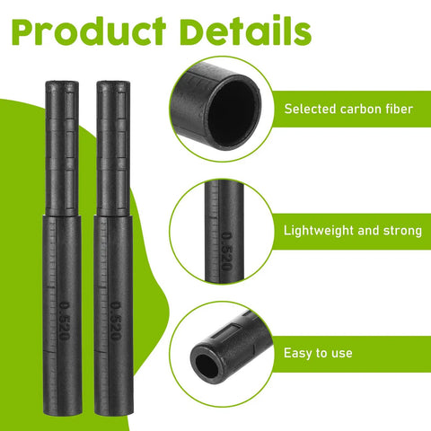 0.52 Inch Golf Club Shaft Extension Stick Extender For Wood Putters Pro Grade Build Game Changer 5 Inch Length Putter Shaft Extensions Rods 2 Pack Fits Most Clubs Easy Install showing carbon fiber material