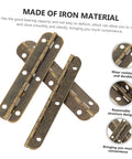 Heavy duty piano hinge set in antique finish, ideal for cabinets and furniture. Made of durable iron, pre-drilled for easy installation.