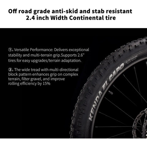 Detail view of 2.4-inch off-road tire of a Carbon Fiber Full Suspension Mountain Bike With Fox Front Fork For All Terrain Off Road Enduro Riding 12 Speed M6100 Firepower Orange 29 Inch Wheels Lightweight Dual Link Frame Trail Beast highlighting tread pattern and grip