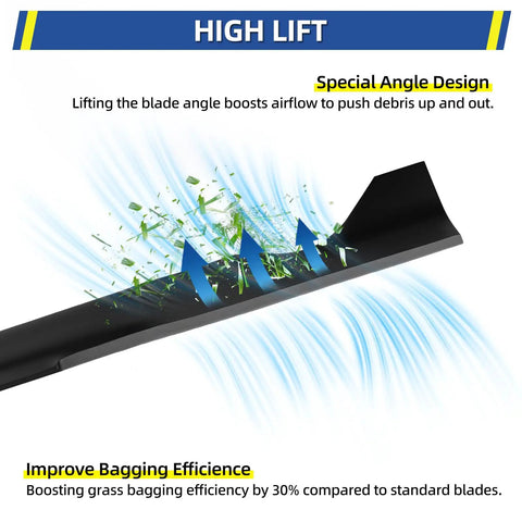 2 Pack Replacement 46 Inch Lawn Mower Blade For Husqvarna YTH22V46 YTH22K46 Z246 YT46LS YTH20K46 YTH21K46 YTH2K46 RZ4623 high lift design