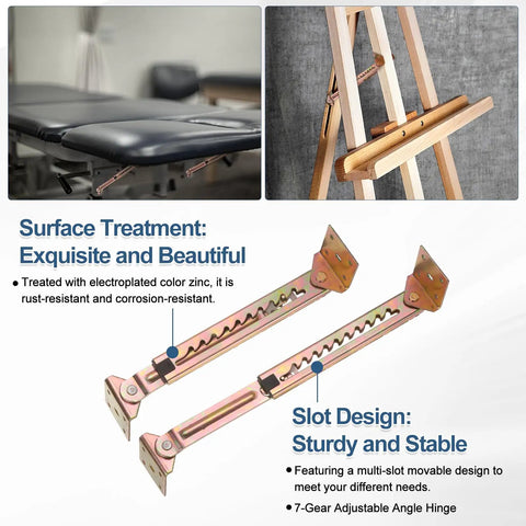 Heavy Duty Adjustable Lifting Bracket, Smooth Operator Hinge Lift Rod Mechanism For Sofa Beds, Wardrobes, And Cabinets, Built Tough Zinc Design Makes A No Sweat Upgrade, two adjustable brackets showing corrosion-resistant design.