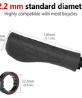 Ergonomic Bike Grips with Lock On Aluminum Mount Shock Absorbing Dual Density Silicone 3D Non Slip Pattern Comfortable Handlebar Grips For Mountain BMX Scooters Black with 22.2 mm diameter