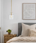 Five Light Dope Farmhouse Pendant Lighting for Kitchen Island with Seeded Glass Shades Matte Black Modern Linear Chandelier over bed