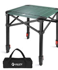 Portable Folding Camping Square Table With Carry Bag Ultralight Aluminum Construction Adjustable Height Ideal For Outdoor Adventures