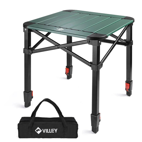 Portable Folding Camping Square Table With Carry Bag Ultralight Aluminum Construction Adjustable Height Ideal For Outdoor Adventures