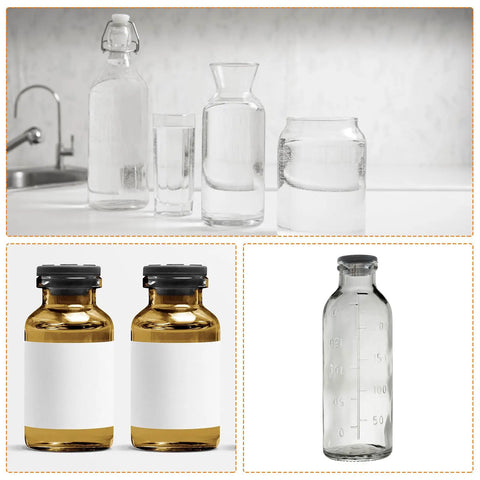 Slick Snap In Locking Silicone Hole Plugs For Round Rubber Panel Seal Covers And Waterproof Bulkhead Caps Hella Tough Flush Mount Design Pack Of Sixteen White Pieces displayed on a kitchen countertop with glass bottles.