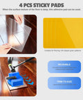 Image of the Dual-Side Floor Gap Fixer Tool Set with vacuum suction and grip pads, including a rubber mallet and sticky pads for gap repair.