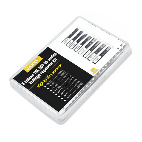 80Pcs SMD Voltage Regulator Transistors Kit With Eight Values 78L05 78L06 78L08 78L09 78L10 78L12 78L15 78L24 LDO Regulators in SOT 89 Package