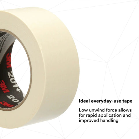 Light Duty General Use Masking Tape Tan Crepe Paper 1.42 In By 2.15 In With 4.4 Mil Adhesive Easy Tear Multi Surface Grip Strong But Gentle On Paint Great Bang For The Buck Masking Tape Case Of 24 with 3M branding