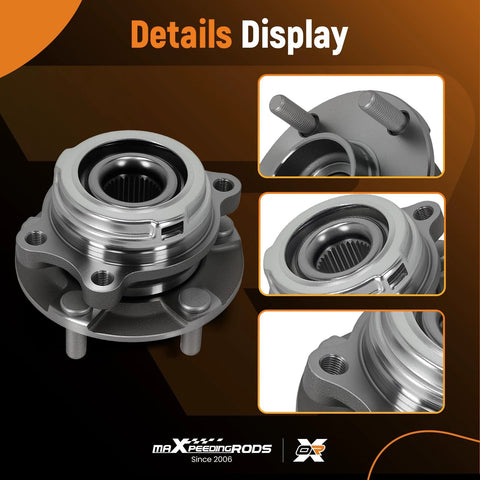 Front Wheel Hub And Bearing Assembly Kit Fits Nissan Maxima 2009 2019 Quest 2011 2017 Murano 2009 2019 5 Lug 2 Pack