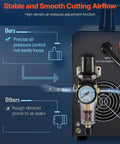 Pro Spec 50 Amp Plasma Cutter With Non-Touch Pilot Arc Torch, Dual Voltage 110V And 220V IGBT Inverter, air pressure adjustment feature.