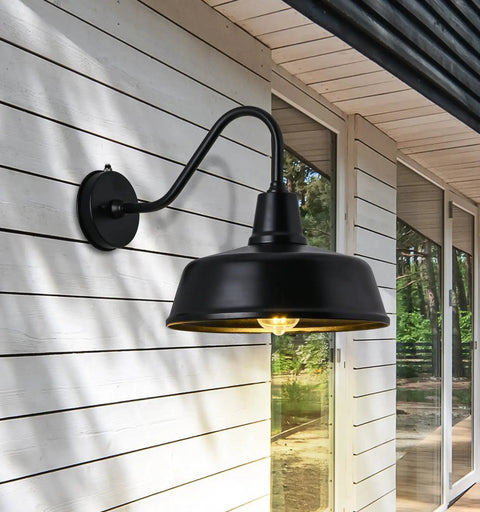 Outdoor Dusk To Dawn Gooseneck Lights Two Pack IP65 Waterproof Rust Resistant Finish With Spray Paint And Plating Process Weatherproof Porch
