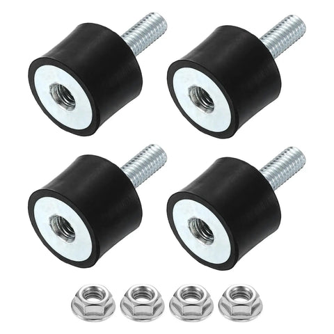 M6 Heavy Duty Rubber Mounts 4 Pack Durable Rubber Cylindrical Anti Vibration Isolators With Lock Nuts And Shock Absorbers