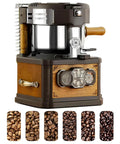 Fresh Home Coffee Roaster 700W Electric Machine with Chill Smoke Extractor Bean Separator, wood and stainless design.