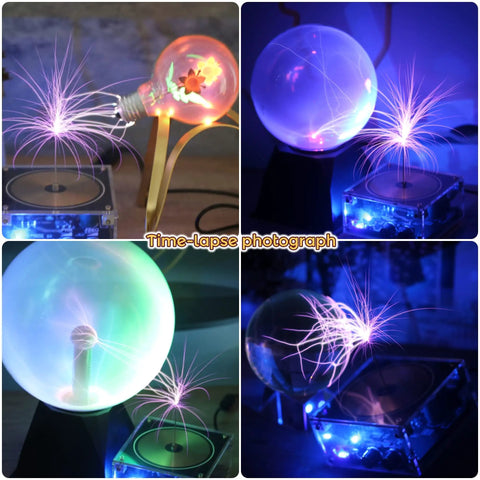 Bluetooth Music Tesla Coil Arc Plasma Loudspeaker Desktop Experiment Toy Model SSTC SS02 with colorful plasma arcs