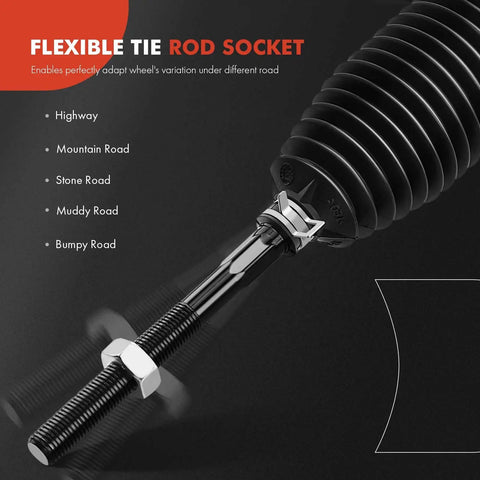 Close-up of flexible tie rod socket from Electronic Power Steering Rack And Pinion For Toyota Sienna 2011 2020 FWD