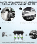 Three Stage Deionized Water Car Wash System With Stand steps for spot free rinsing with tap water and cleaning products.