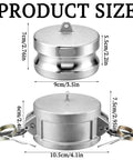 Three Inch Camlock Fitting Kit Aluminum Cam And Groove Set With Type DC Dust Cap And Type DP Dust Plug For Water And Fuel Transfer Industrial Hose Tough As Nails Build For Industrial Use And Leak Free Performance, size chart