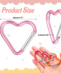 Heart Shaped Carabiner Clips 30 Pack Alloy Aluminum Keychain Attachments For Backpacks Hiking Camping Gear Colorful Clips, Size Details