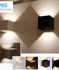 6000K LED Cube Wall Light 4.7 Inch Exterior Die Cast Aluminum IP65 Waterproof Slick Sconce, 20W, Adjustable Up Down featured on a wall