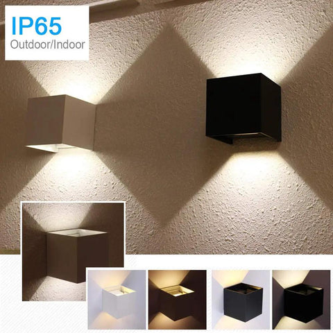 6000K LED Cube Wall Light 4.7 Inch Exterior Die Cast Aluminum IP65 Waterproof Slick Sconce, 20W, Adjustable Up Down featured on a wall