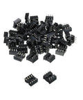 Flat Pin DIP IC Socket Adapter 8 Pin 2.54mm Pitch For PCB Boards, dual row, durable plastic and metal construction, 50 pack