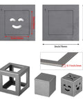 24 Pcs Welding Coupons 3x3 And 2x2 Inch 11 Gauge Mild Steel Practice Cubes For TIG MIG Arc Stick Welding Training Kit shown with dimensions and design details