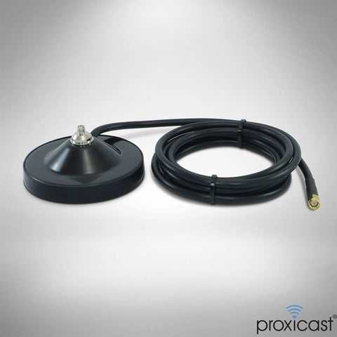 Magnetic 3.5 Inch Antenna Base With Female SMA Jack And TS9 Adapter, 6.5 Foot Coax Cable Lead, Mag Mount For 4G 5G Cellular ADS B And GPS