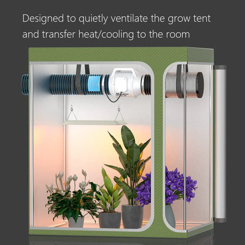 3 Inch Duct Fan Inline Mixed Flow Ventilation System For Bathroom Kitchen Grow Tent And 3D Printer, 76 CFM High Efficiency Exhaust