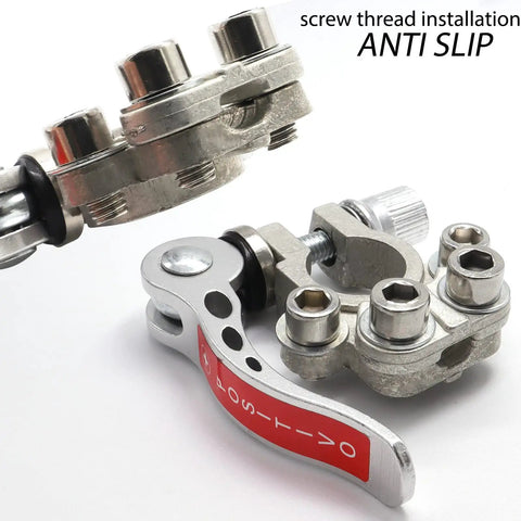 Two Pack Battery Terminal Wire Clamp Kit With Quick Release Disconnect For 12V And 24V Cars, Four Post Wire Connections