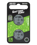 Authentic Cr2032 Three Volt Lithium Coin Cell Battery Compatible With Bmw X4 Key Fob 2019 To 2023 in a 2-pack packaging.