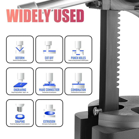 3 Ton Arbor Press Desktop Manual For Metal Forming, Plastic Cutting, And Hole Punching, Built Tough For DIY Projects, side view