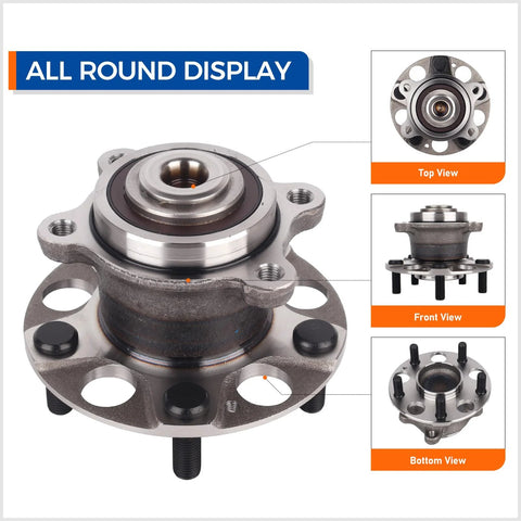 rear wheel hub bearing assembly Acura TSX Honda Accord all round display showing top, front, and bottom views for better understanding