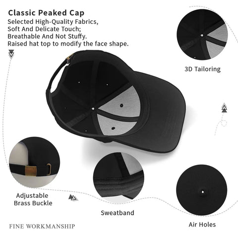 Inside view of Lightweight All Season Hat for Women and Men, adjustable cap with breathable fit and adjustable brass buckle.