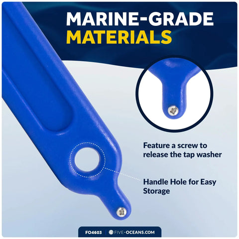 Floating Prop Wrench For 1 1/16 Inch Propeller Nuts, Outboard And Stern Drive Marine Tool With 9/16 Inch Garboard Drain Plug Socket, Grab-And-Go Easy-Grip Lightweight Non-Corrosive Resin, Ideal For Pontoon, Sport And Fishing Boats