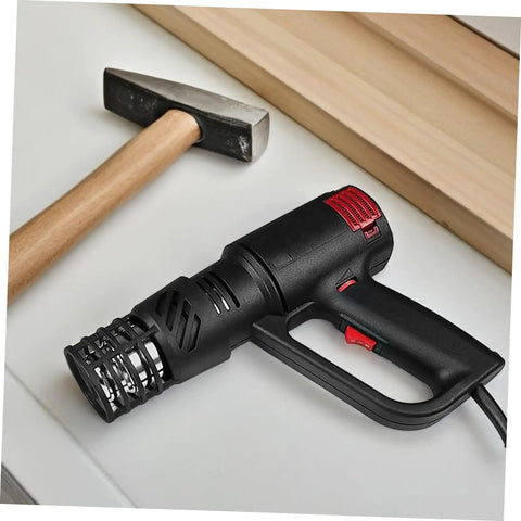 Black heat gun with Heat Resistant Hot Air Tool Cover And Guard Cage, Easy Install Protective Cap For High Temp Nozzles