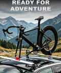 Truck Bed Bike Fork Mount With Four Adapters For 9x100mm QR 12x100mm 15x100mm And 15x110mm Boost Forks, mounted on car roof
