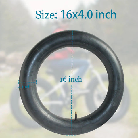 Two Pack 16x4.0 Fat Bike Inner Tubes With Schrader Valve For Snow And Sand Riding Heavy Duty Rubber Durable Replacement Tubes