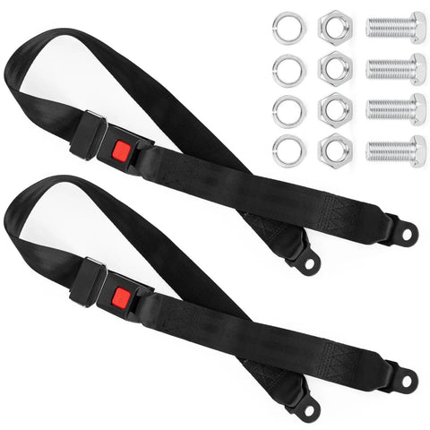 All In One Golf Cart Seat Belt Kit With 2 Adjustable Lap Belts For Front And Rear Seats Includes 8 Rust Proof Screws Easy Install