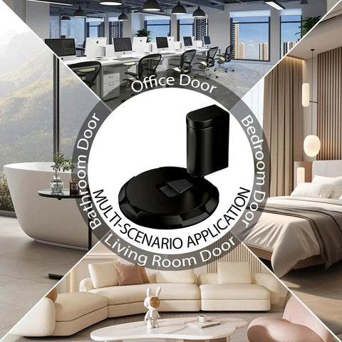 Mechanical Door Stop With Locking Action No Magnetic Floor Door Holder for Gaps Up to 1.2 Inches, Matte Black, multi-scenario use