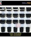 Pegboard Bins And Cups Set With Fifteen Five Inch Bins And Five Inch Cups For Garage And Workshop Organization On Standard Pegboard Panels Heavy Duty Tool Organizer Made In USA