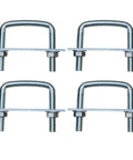 4 Pack Square U Bolts For Trailers And Trucks, Heavy Duty Galvanized Steel Clamp Set, visible U-bolts on white background
