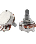 500K Linear Taper Guitar Potentiometers with Long 18mm Shafts Split Knurled 6mm Knob Compatible Drop In for Stratocaster and Les Paul