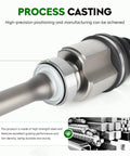 Close-up of Street Proven Heavy Duty Front Right CV Axle Shaft Assembly For Toyota Camry Avalon Highlander Solara showcasing durable steel and seal.