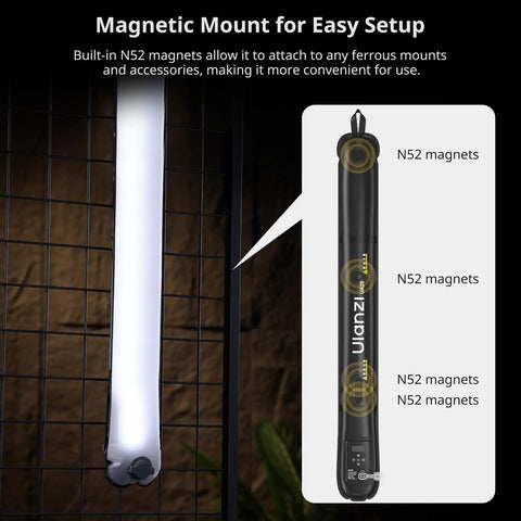 Bi Color 20W Inflatable LED Tube Light For On The Go Filming Portable Handheld Magnetic Mount 2700K To 6500K Color