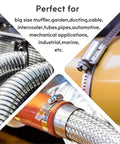 Heavy Duty 304 Stainless Steel Worm Hose Clamps Bundle Fits Any DIY Pipe Project With Super Tight Grip And Unbreakable Rigid Core Construction For All Your Auto Fix It Needs, hose clamp on pipe